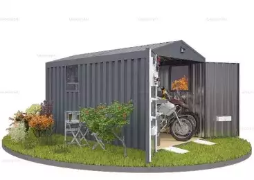 Контейнер для Хранения с Двускатной Крышей и Четырьмя Окнами SKOGGY 4м