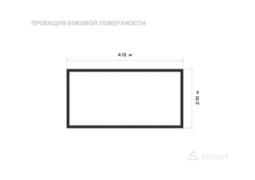 Гараж для квадроцикла усиленный 4 м с плоской крышей и торцевой дверью вид сбоку