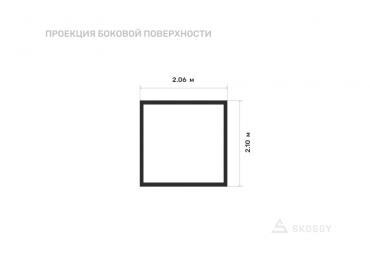 Гараж усиленный 2 м с плоской крышей и рольставнями вид сбоку
