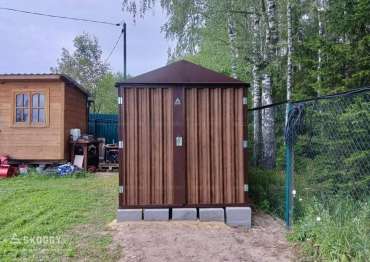 Металлический сборно-разборный контейнер для садового инвентаря с Двускатной Крышей Стандартный SKOGGY 6м