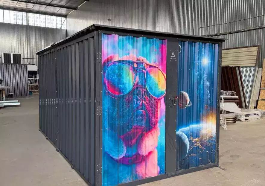Вместительный хозблок SKOGGY 4,12×2,16×2,06 м с плоской крышей
